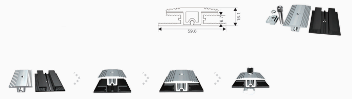 Стандартный центральный зажим для тонких солнечных батарей толщиной 6,8-7,2мм MR-IC-STF